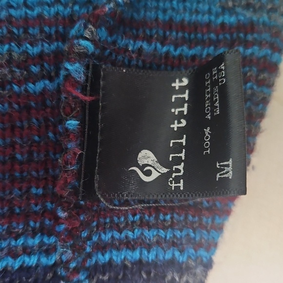 Full Tilt Gray Blue Maroon Patterned Boho Southwest Cardigan Size Medium Aztec - Picture 8 of 8